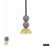 Lámpara colgante de hormigón - bosfor concrete | gris - limón | 2 bolas | led 14w