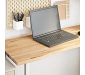 Tablero de escritorio rectangular de madera maciza de roble sin tratar