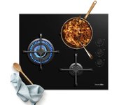 Encimera de gas universal blue 3f uecgdblack-19 cristal negro