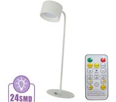 Lámpara de escritorio 24 led smd recargable usb control remoto regulable