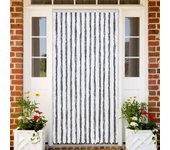 Vidaxl cortina mosquitera chenilla gris y blanco 118x220 cm