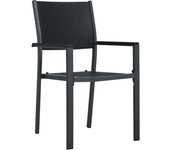 2 piezas sillas de jardín | silla de exterior | sillon jardín plástico con aspecto de ratán negro cfw599397