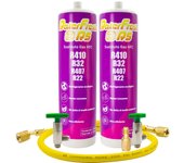 Pack 2 botellas gas refrigerante ralerfresh rs sustituto de los gases r410,r32,r407 y r22 mas llave, adaptador y manguera