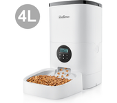 4l balimo dispensador automático de comida para gatos y perros, dispensador de croquetas samelle 4 comidas por día con pantalla led