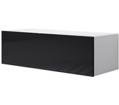 Mueble tv colgante | mueble de televisión | mueble de salón | 1 puerta | 100x30x40cm | modelo luke h1 | blanco y negro brillo