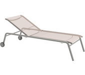 Tumbona de tela aluminio 198x80 cm 97h tortora mud