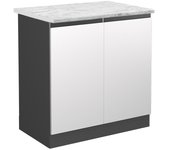 Vicco armario bajo para fregadero r-line, blanco, 80 cm et mármol