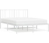 Estructura cama sin colchón con cabecero metal blanco 135x190cm