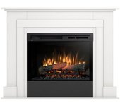 Alva - chimenea eléctrica independiente con calefacción por suelo radiante led - 26' - blanco mate / negro - 91 x 118 x 28.5