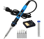 Soldador electrónico profesional de 80 w con pantalla led y regulación precisa de temperatura. kit de soldadura electrónica para reparaciones caseras.