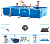 Paquete de piscina - intex - rectángulo - 450x220x84 cm + accesorios a356