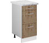 Vicco mueble bajo de cocina r-line, roble artesanal, 40 cm con cajones y encimera