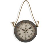 Versa lamiako reloj de pared decorativo para la cocina, el salón, el comedor o la habitación, gris y beige, 27,7x6,3x27,7cm