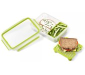 Emsa clip & go contenitore brunch, trasparente/verde chiaro, 22.5 x 16.3 x 5.8 cm