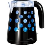 Hervidor agua eléctrico 1,7 litros sin bpa, resistencia oculta, inalámbrico, interior iluminado, mpm, negro, 2200, mcz-86
