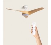 Techbrey ventilador de techo silencioso eubea 132cm motor dc con luz, controlador de pared + mando