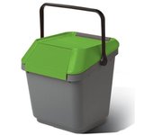 Cubo de basura ecológico mattiussi a11711 easymax tapa gris verde