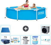Paquete de piscina - intex - alrededor - 244x244x51 cm + accesorios a1464
