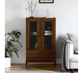 Aparador alto | aparador de comedor | armario de cocina madera de ingeniería roble marrón 69,5x31x115 cm cfw91512