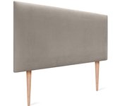 Dhome cabecero de terciopelo liso alta gama con patas moderno cabezal tapizado cama lujo dormitorio acolchado (marrón, 105x115cm)