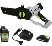 Minimotosierra de bateria 20v akita + bateria + cargador + aceite