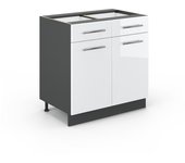 Vicco mueble bajo de cocina fame-line, blanco alto brillo, 80 cm sin encimera