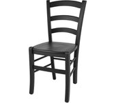 Tommychairs - silla venezia para cocina y comedor, estructura en madera de haya barnizada color negro y asiento en madera