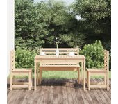 Juego de comedor de jardín 4 piezas，conjunto de comedor de exterior，conjunto de jardín madera maciza de pino cfw814219