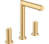 Hansgohe axor uno mezclador de lavabo de 3 agujeros 200, mango cero, juego de desagüe, proyección de 183mm, 45133250, color: brushed gold optic