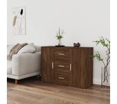 Aparador | aparador de comedor | armario de cocina de madera contrachapada roble marrón 91x29,5x65 cm cfw47423