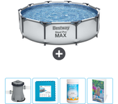 Paquete de piscina - bestway - alrededor - 305x305x76 cm + accesorios cb77