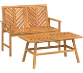 Juego de muebles de jardín 2 piezas | conjunto de comedor | conjunto de descanso madera maciza acacia cfw569623