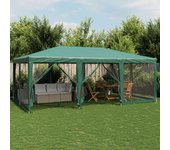 Tienda de jardín | carpa para fiestas con 10 paredes de malla hdpe verde 6x4 m cfw310778