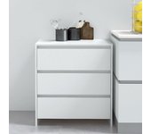 Aparador | aparador de comedor | armario de cocina de madera contrachapada blanco 70x41x75 cm cfw69723
