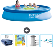 Paquete de piscina - intex - alrededor - 396x396x84 cm + accesorios cb14