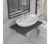 Vidaxl conjunto de muebles de baño 2 piezas cerámica roble