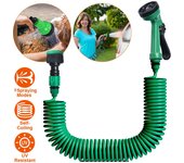 Manguera de jardín telescópica de 20 m, manguera flexible de eva, pistola de riego, 5 modos, para riego de jardín y lavado de coches.