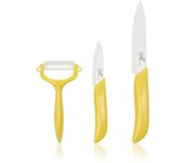 Set cuchillos cerámica 3 piezas cuchillos cerámica frutas y verduras - amarillo
