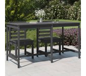 Mesa de jardín vidaxl gris 203,5x90x110 cm madera maciza de pino