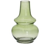 Jarrón verde cristal 13 x 13 x 19 cm