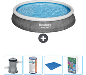 Paquete de piscina - bestway - alrededor - 396x396x84 cm + accesorios cb66