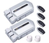 Duo cerradura invisible plata con alarma de 120db 4 mandos
