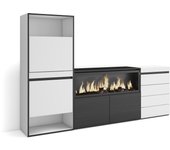 Amueblate online, zapatero, armario zapatos botas, dormitorio, habitación, chimenea eléctrica, cómoda, cajonera, blanco