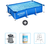 Paquete de piscina - bestway - rectángulo - 259x170x61 cm + accesorios cb48