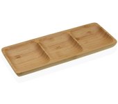 Bandeja de aperitivos versa bambú 10 x 2 x 26 cm
