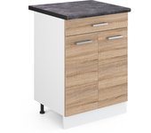 Vicco mueble bajo de cocina r-line, sonoma, 60 cm con cajón, et antracita