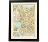 Nacnic pósters geográficos en estilo vintage mapa del sur de francia ilustraciones de antiguos mapamundis en tonos sepia tamaño a3, con marco negro