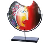 Jarrón gilde cara cloe multicolor motivo cara, vidrio, redondo, h.38 x l.35cm