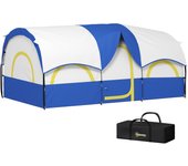 Tienda de campaña outsunny tela oxford azul y blanco 435x251x195 cm