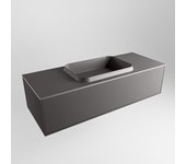 Mondiaz erin 120cm mueble de baño color dark grey con 1 cajón. con lavabo ridge centro sin orificios color dark grey